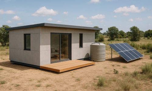 imagen de una casa modular autosuficiente