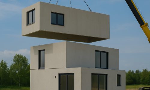imagen de una casa modular en contrucción